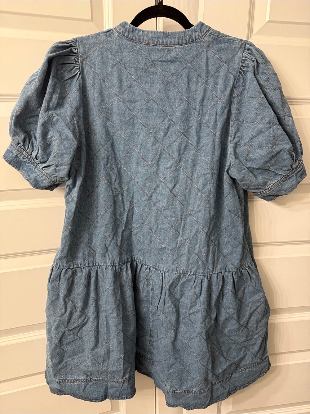 NWT Entro Light Blue Embroidered Chambray Mini Dress with pockets! - Picture 7 of 7